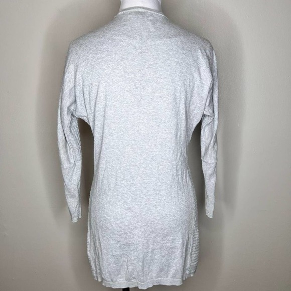 Tahari Cardigan XS Gray Cotton & Cashmere Open Front Knit 3/4 Sleeve Sweater - Picture 6 of 6